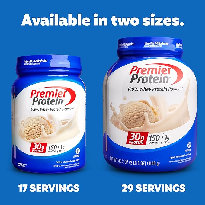 Premier Protein Protein Powder, 30g Protein, 1g Sugar, 29 Servings, 40.2oz