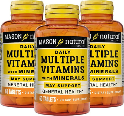 MASON NATURAL Daily Multiple Vitamins with Minerals 24 Essential 60 Tablets 3)