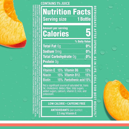 Sparkling Ice, Peach Nectarine Sparkling Water, Zero Sugar Flavored Water, with Vitamins and Antioxidants, Low Calorie Beverage, 17 fl oz Bottles (Pack of 12)