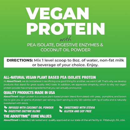 About Time Vegan Protein Supplement, Vanilla, 2 Pound