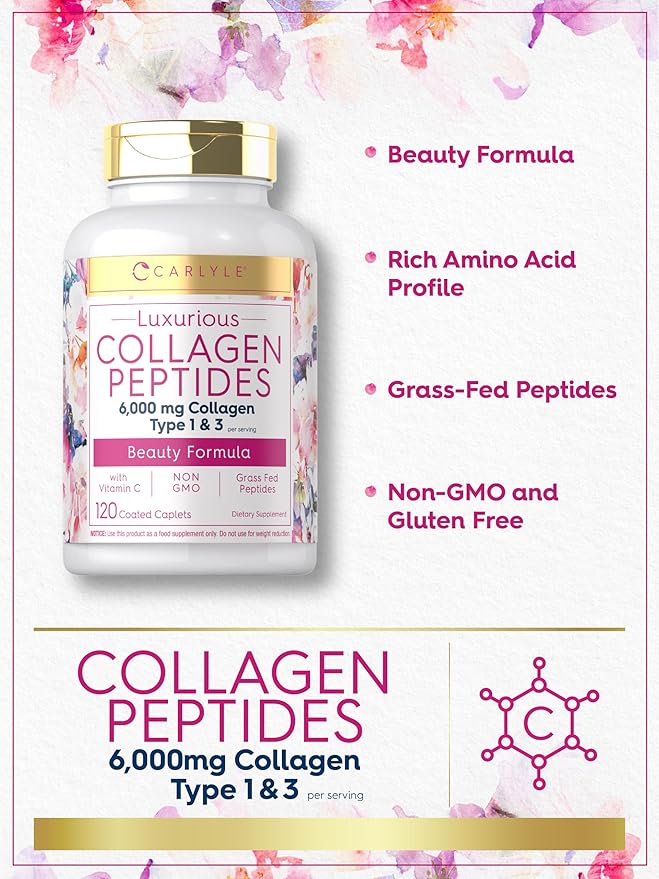 Carlyle Collagen with Vitamin C 6000mg | 120 Caplets 1 and 3 |