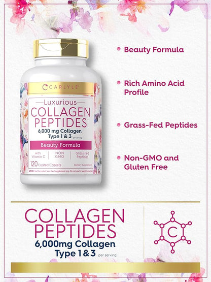 Carlyle Collagen with Vitamin C 6000mg | 120 Caplets 1 and 3 |