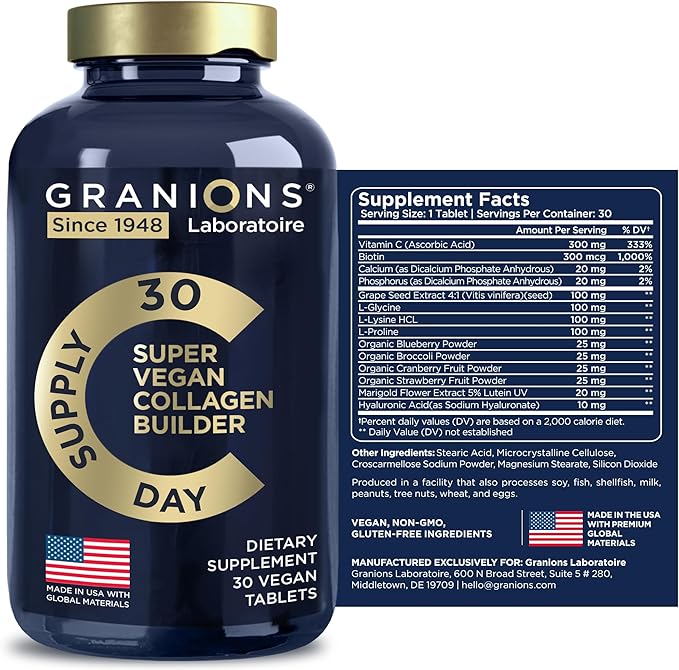 Vegan Collagen Supplements for Women & Men 60 Collagen