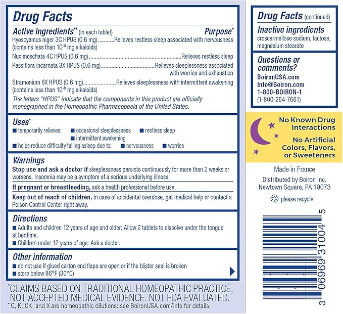 Boiron SleepCalm Sleep Aid for Deep, 180 Count