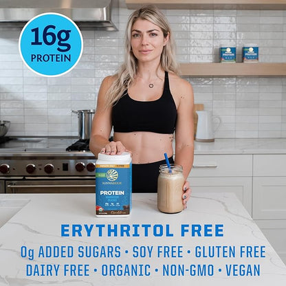 Sunwarrior Vegan Protein Powder Plant-Based USDA Organic | BCAA Amino Acids Hemp Seed | Keto Friendly Soy, Dairy, Gluten, & Synthetic Free Non-GMO | Chocolate 32 Servings 16g