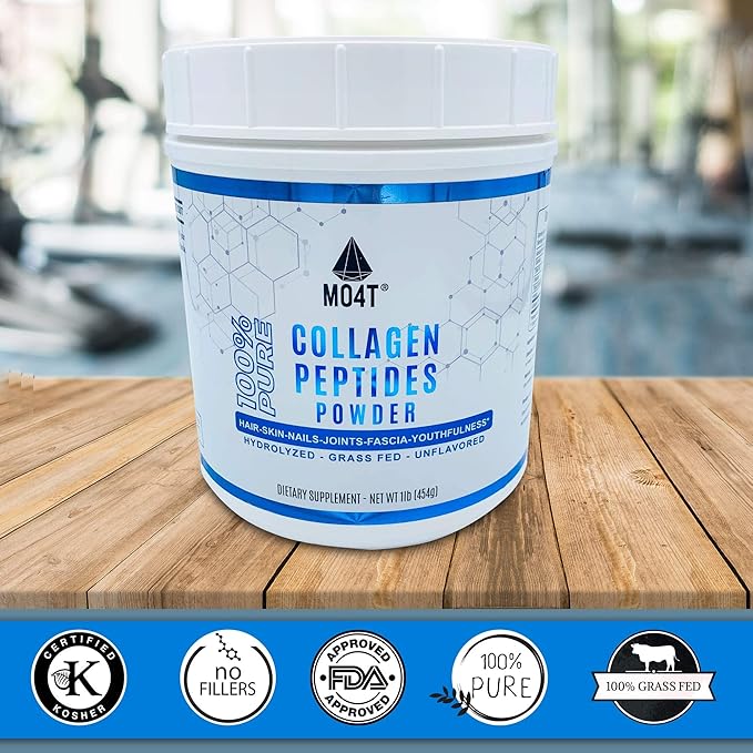 MO4T Grass-Fed Hydrolyzed Bovine Collagen Peptides- (1 Pound)