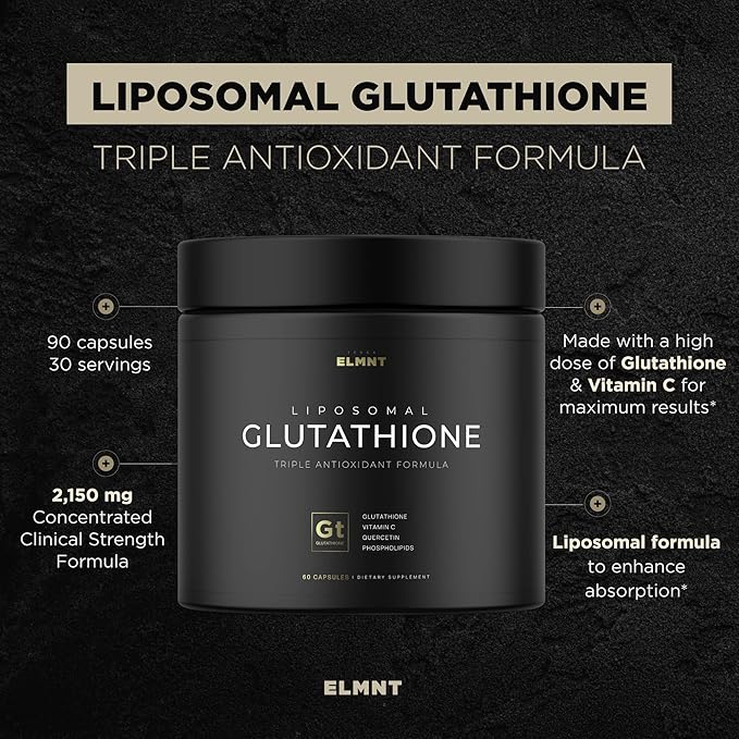 ELMNT 2150mg Super Antioxidant Liposomal Glutathione 1000mg - 90 Pills