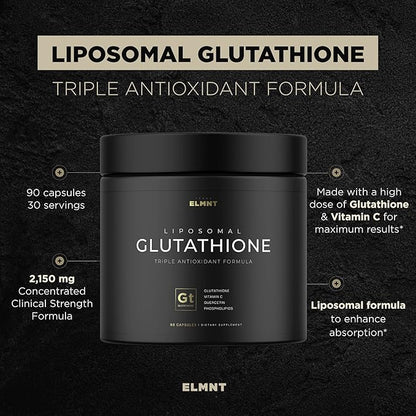 ELMNT 2150mg Super Antioxidant Liposomal Glutathione 1000mg - 90 Pills