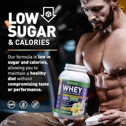 Whey Protein Powder 100% Pure 26g Protein, 12 Servings