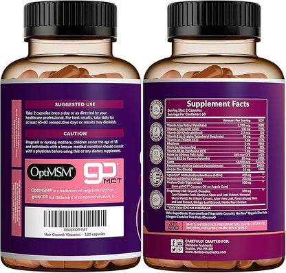 Hair Growth Vitamins for Women 10,000mcg, Collagen, 60 Day