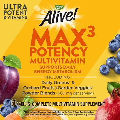 Nature's Way Alive! Max3 Potency Multivitamin, 60 Tablets