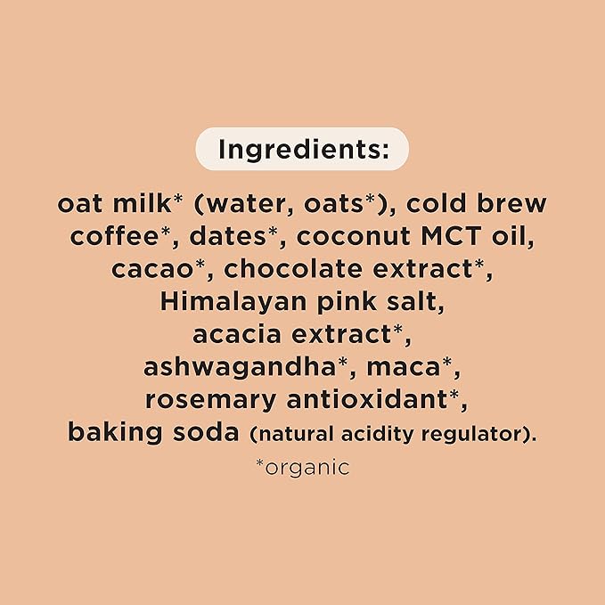 Pop & Bottle, Oat Milk Lattes - Cold Brew, Maca, Antioxidants, Ashwagandha, MCT Oil, Collagen, Organic, Diary Free, Gluten Free, Lightly Sweetened with Dates - Variety, 8 Fl Oz (12 Pack)