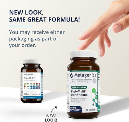 Metagenics PhytoMulti Multivitamin Without Iron 20+ Essential B6, Lutein, 120 Tablets
