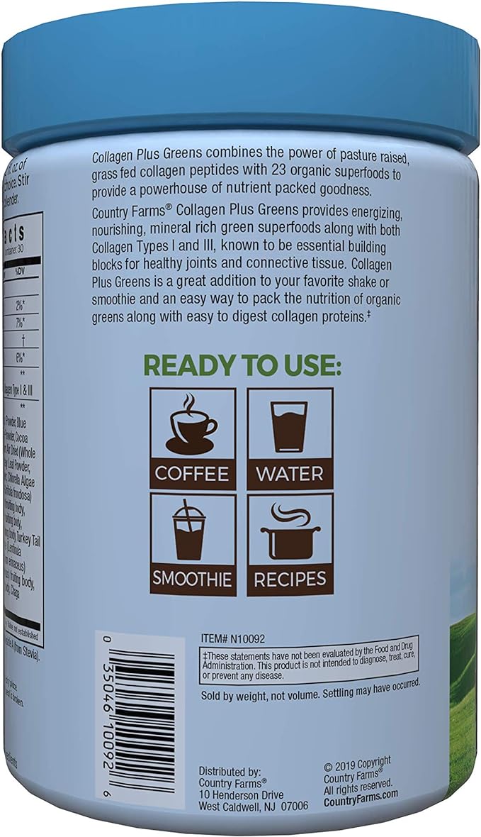 COUNTRY FARMS Collagen Peptides Powder 10.6 Oz 30 Servings