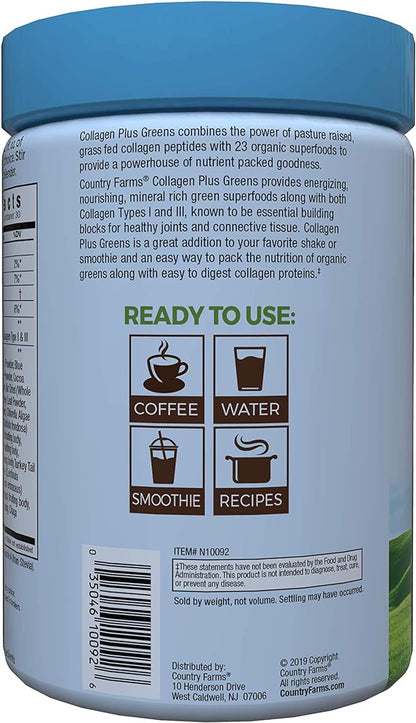 COUNTRY FARMS Collagen Peptides Powder 10.6 Oz 30 Servings