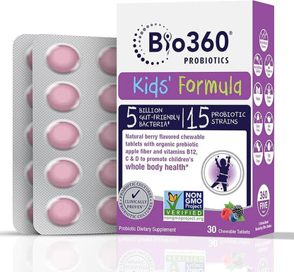 Kids Probiotic Supplement, Daily Support 15 Strains 5 Billion 30 Chewable