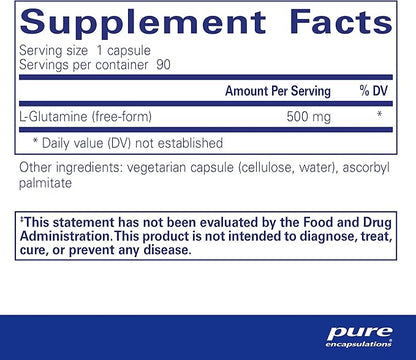 Pure Encapsulations L-Glutamine 500 mg 90 Capsules