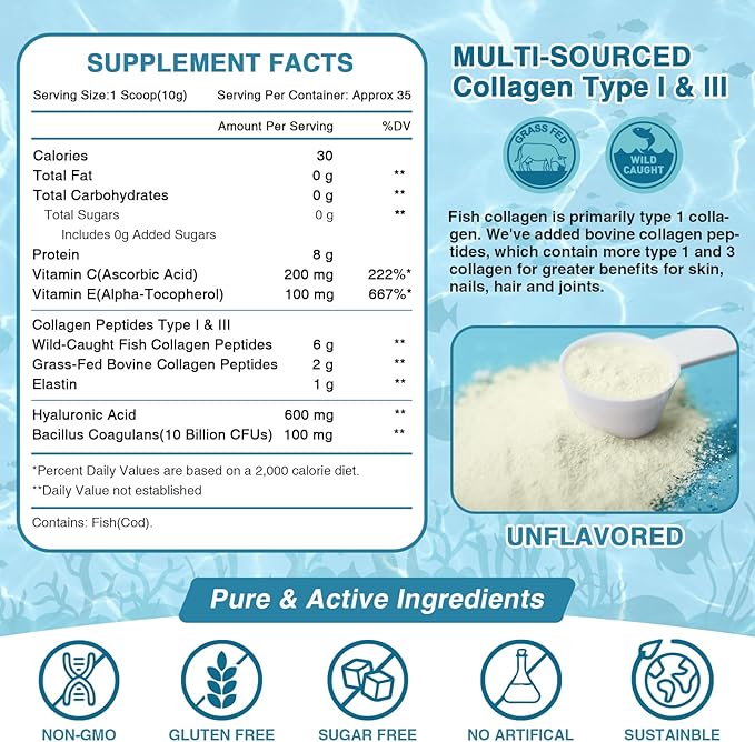 Marine Collagen Peptides Powder 35 Servings