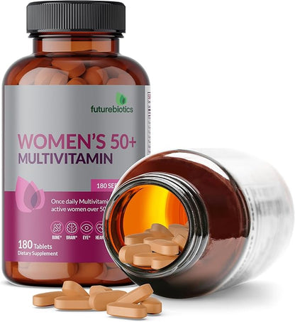 Futurebiotics Women's 50+ Multivitamin Once Daily 50, NON-GMO, 180 Tablets