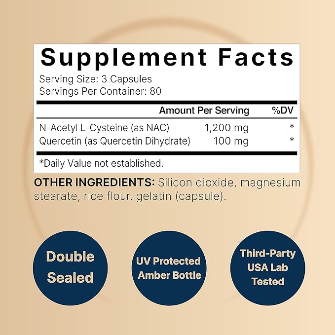 NAC Supplement 1200mg Per Serving 240 Capsules,