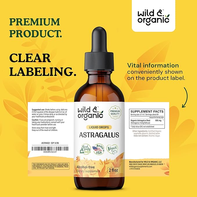 Astragalus Tincture - Immune Support Supplement 2oz