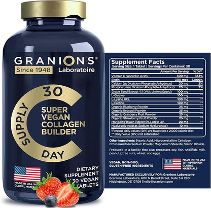 Vegan Collagen Supplements for Women and Men 30 Collagen