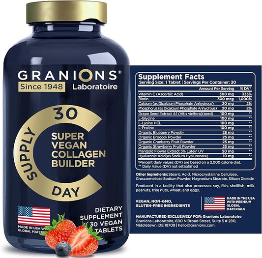 Vegan Collagen Supplements for Women and Men 30 Collagen