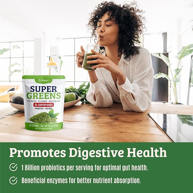 Green Juice Powder. Supergreens Superfood Powder. 32 Superfoods