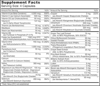 LIVELY VITAMIN CO. Multivitamin - 37 Vitamins Minerals and Extracts - Energy - Memory - Immune Function - Heart- Brain - Focus - Mood - Antioxidants - Dairy Gluten Soy Free - 60 Vegetarian Capsules
