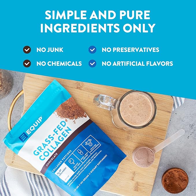 Equip Foods Grass Fed Collagen Powder -100% Hydrolyzed 1.23 Pound,