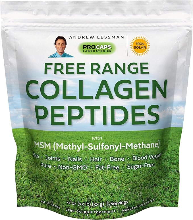 ANDREW LESSMAN Free Range Collagen Peptides 120 Servings 100% Pure.
