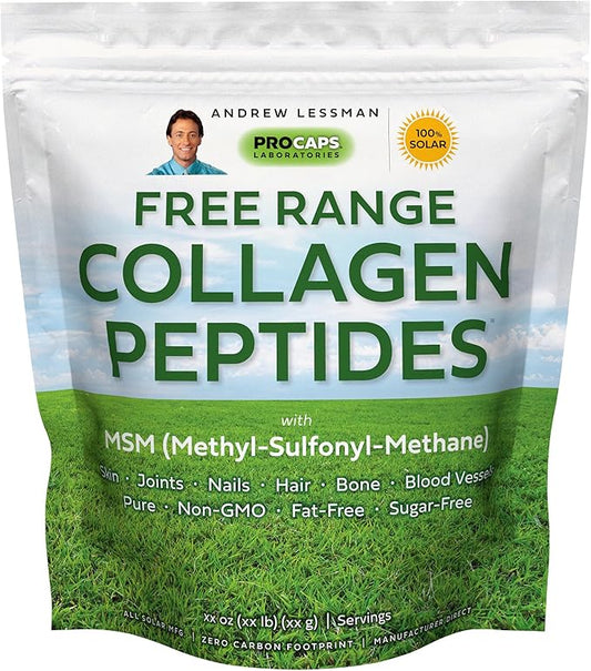 ANDREW LESSMAN Free Range Collagen Peptides 240 Servings 100% Pure.