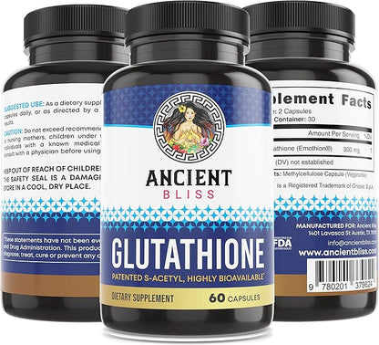 Ancient Bliss S-Acetyl Glutathione Supplement Cellular (60 Capsules)