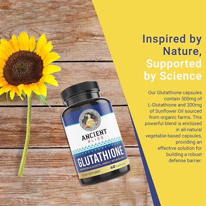 Ancient Bliss S-Acetyl Glutathione Supplement Cellular (60 Capsules)