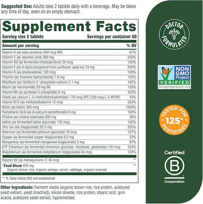 MegaFood Men's Advanced Multivitamin for Men B12, Vitamin 120 Tabs (60 Servings)