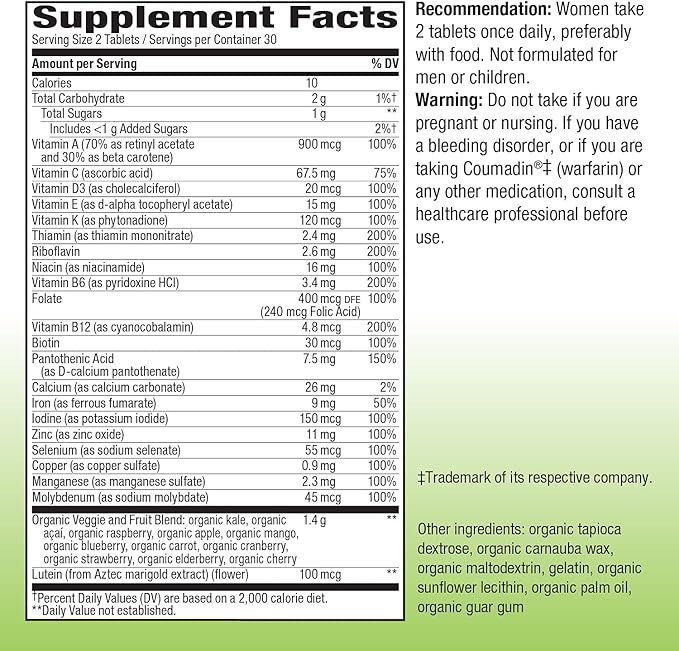 Nature's Way Alive! Garden Goodness Multivitamin 1 Serving 60 Tablets
