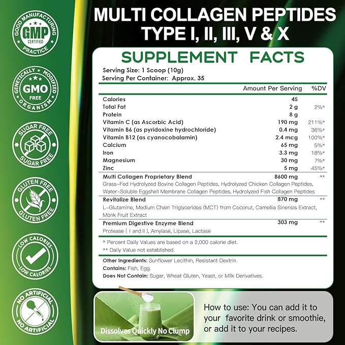 NATURE TARGET Multi-Collagen-Peptides-Powder 35 Servings