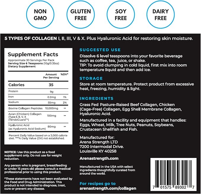 Arena Strength Collagen Peptides, 5 Types