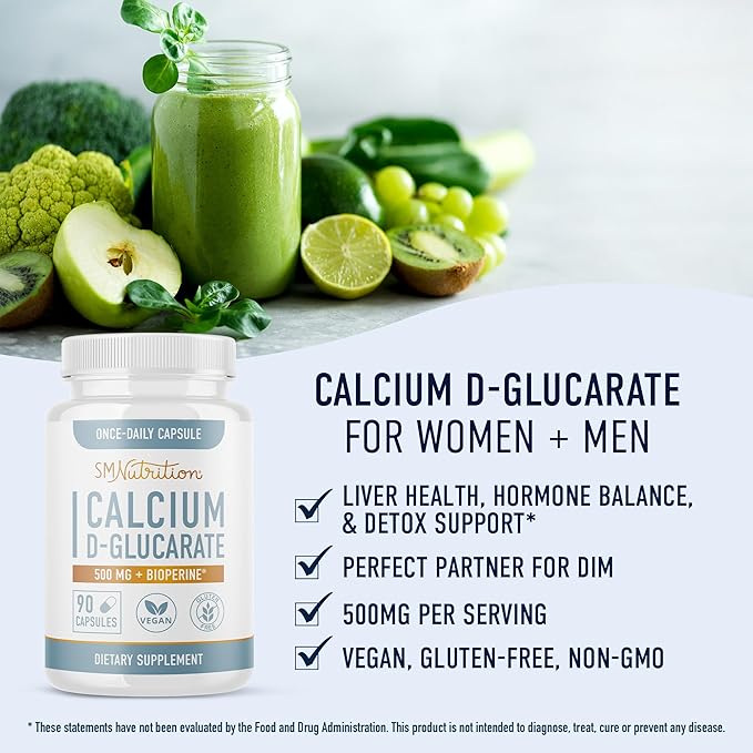 Calcium D-Glucarate | 500mg | CDG 500mg | 90 Ct. (3-Month Supply)