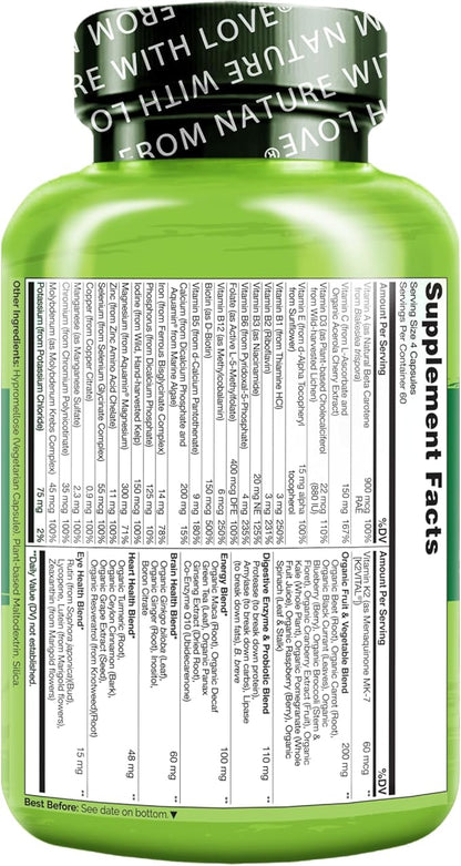 NATURELO Whole Food Multivitamin for Women 240 Vegan