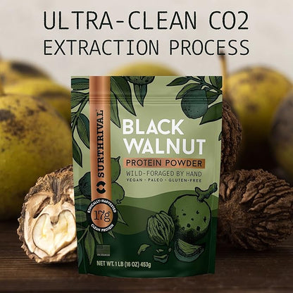 Surthrival: Black Walnut Protein Powder, Wild-Foraged, 17g Protein, 1lb