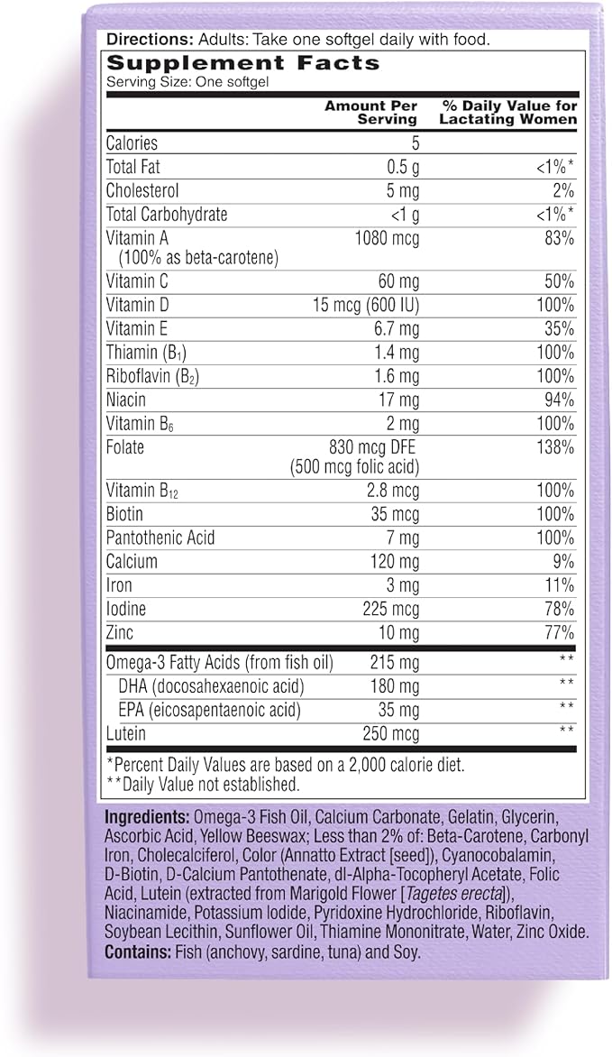 ONE A DAY Postnatal Complete Multivitamin Omega-3 DHA, 60 Count