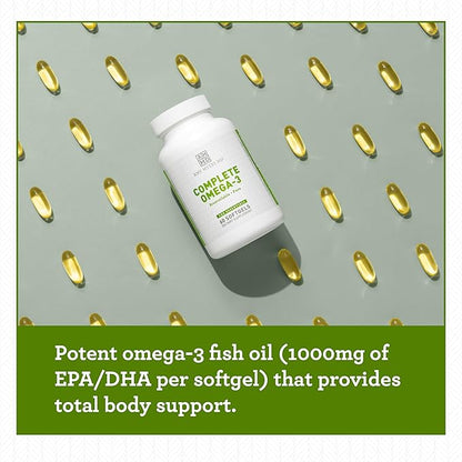 Dr. Amy Myers Complete Omega-3 Softgel 1000mg of 170% More 60 Capsules, 2 Month