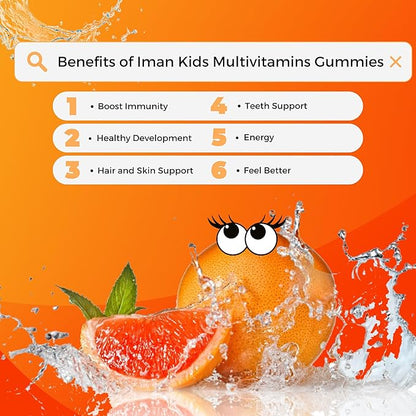 Halal Kids Multivitamin Gummies B6, B12, B12, Biotin, 90 Count