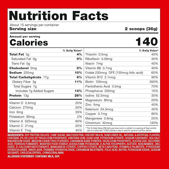 Naturade Total Soy Protein Powder 13g Plant 140 Calories (15 Servings)