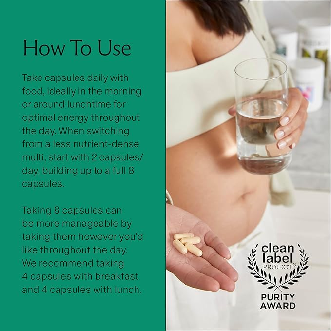 Needed. Multivitamin with Choline Capsules for Prenatal, Pregnancy, Breastfeeding, Postpartum | Expertly-Formulated & Third-Party Tested| 30-Day Supply