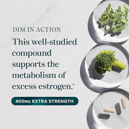 DIM Supplement 400MG Extra Strength | Hormone Balance for Men and Women | Menopause, Acne, Hot Flashes Relief, Prostate Support & Antioxidant Support | Soy-Free, Gluten-Free | SMNutrition | 90 Ct.