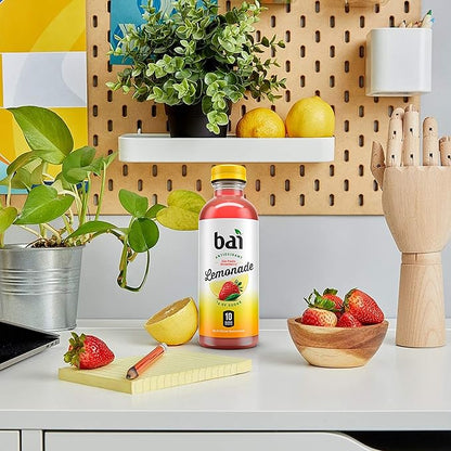 Bai Flavored Water, São Paulo Strawberry Lemonade, Antioxidant Infused Drinks, 18 Fluid Ounce Bottles, 6 Count