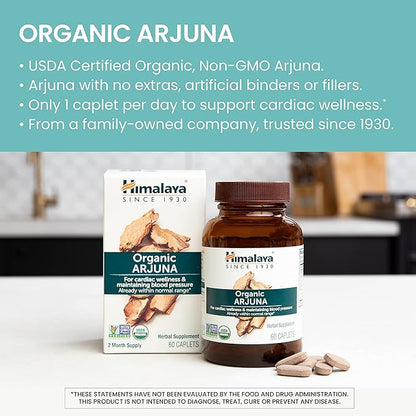 Himalaya Organic Arjuna, Blood Pressure Supplement 700mg, 60 60 Count 2)