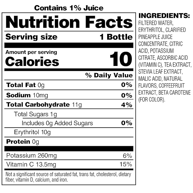 Bai Pilavo Pineapple Mango, Antioxidant Infused Beverage, 18 fl oz Bottles (Pack of 12)